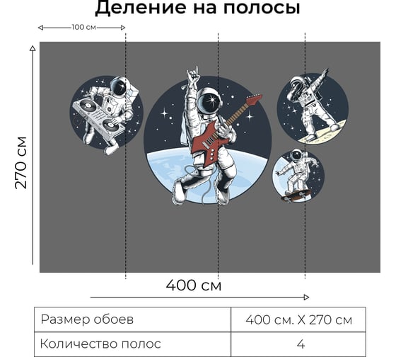 Фотообои Onprint SPACEROCK ВФ 4x2,7 м SPACEROCK ВФ4Х2,7