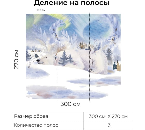 Фотообои Onprint AURORA BEAR ВФ 3x2,7 м AURORA BEAR ВФ3Х2,7