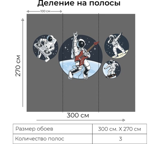 Фотообои Onprint SPACEROCK КФ 3x2,7 м SPACEROCK КФ3Х2,7