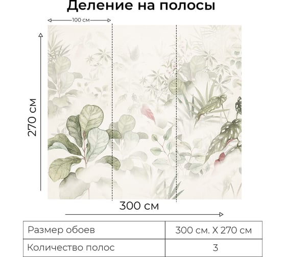 Фотообои Onprint MYSTERIOUS TROPIC БО 3x2,7 м MYSTERIOUS TROPIC БО3Х2,7