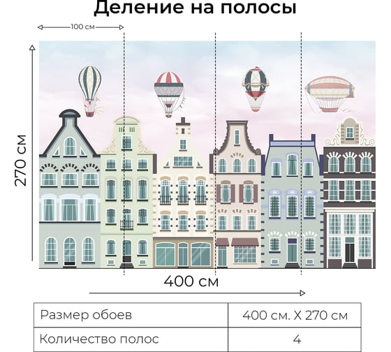 Фотообои Onprint KIDS TOWN DS ВФ 4x2,7 м KIDS TOWN DS вф4х2,7