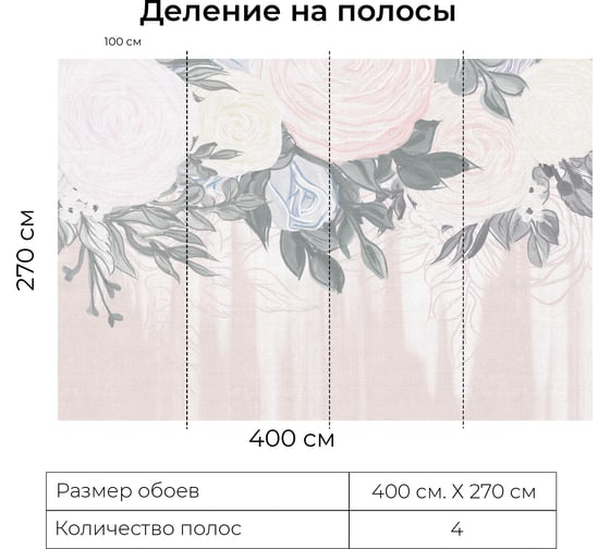 Фотообои Onprint RANUNCULUS TOP БО 4x2,7 м RANUNCULUS TOP бо4х2,7