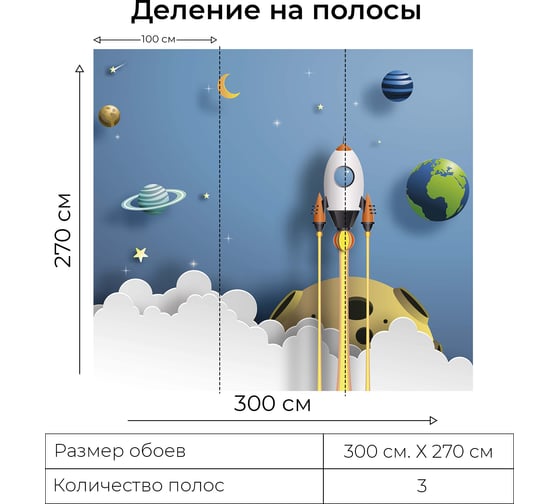 Фотообои Onprint SPACE TRAVELER КФ 3x2,7 м SPACE TRAVELER кф3х2,7