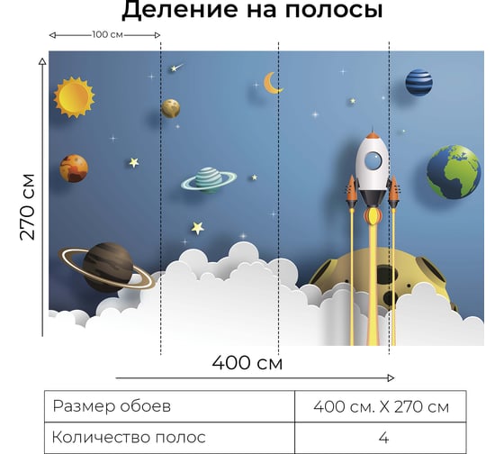 Фотообои Onprint SPACE TRAVELER БО 4x2,7 м SPACE TRAVELER бо4х2,7