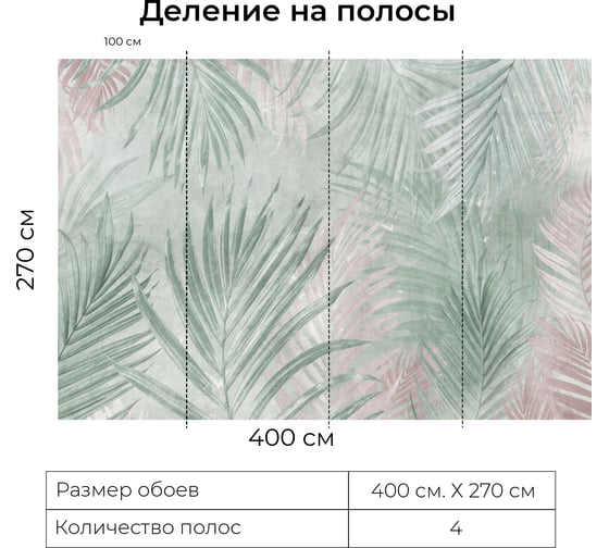 Фотообои Onprint SOFT TROPIC GREEN INTENSE КФ 4x2,7 м SOFT TROPIC GREEN INTENSE кф4х2,7