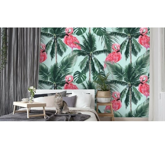 Фотообои 3D Design Studio 3D Фламинго на пальмах 400x270 см TR-030_400х270 1