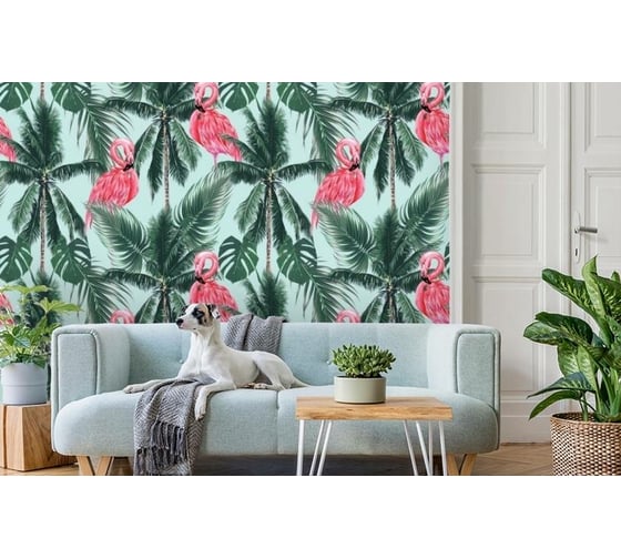 Фотообои 3D Design Studio 3D Фламинго на пальмах 400x270 см TR-030_400х270