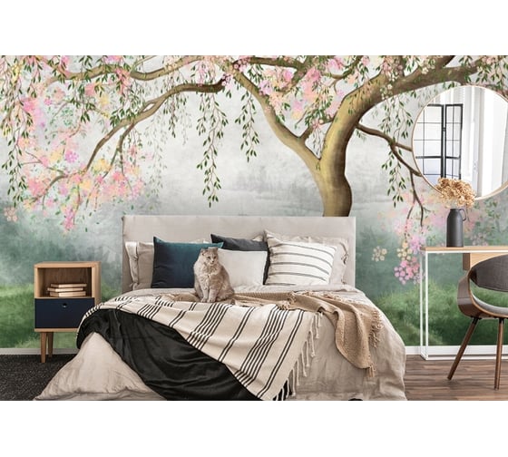 Фотообои 3D Design Studio 3D Дерево в восточном саду 400x270 см CH-017_400х270