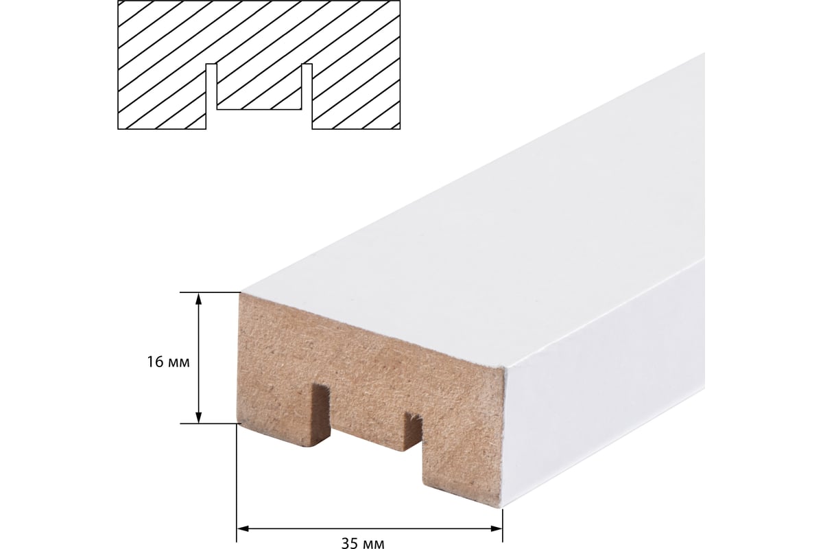 Интерьерная рейка Стильный Дом 2700x16x35 мм, белый, упаковка 11 шт.  v530620 - выгодная цена, отзывы, характеристики, фото - купить в Москве и РФ