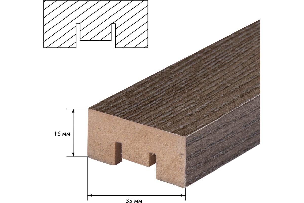 Интерьерная рейка Стильный Дом 11 шт, 2700x16x35 мм, ясень темный v530675 -  выгодная цена, отзывы, характеристики, фото - купить в Москве и РФ