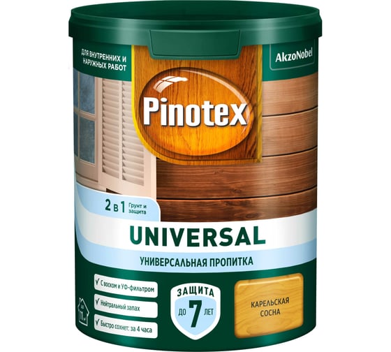 Пропитка 2 в 1 Pinotex UNIVERSAL карельская сосна, 0,9 л 5620703