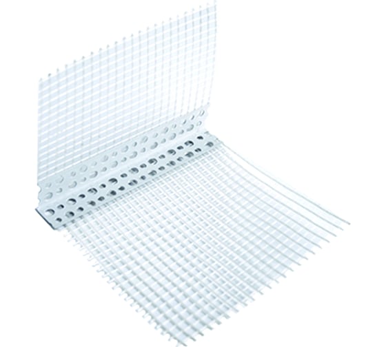Уголок штукатурный LXL ПВХ с сеткой (50 шт, 20x20 мм, l=2.5 м) ST-S2.5 pvc