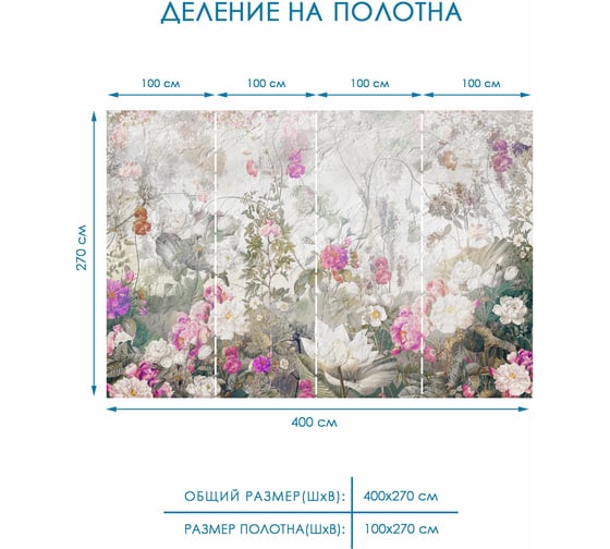 Фотообои Fotooboikin "Цветы" 400x270 см fot-191
