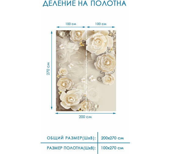 Фотообои флизелиновые Fotooboikin " Цветы" 200x270 см fot-17