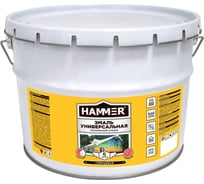 Эмаль универсальная ускоренная сушка глянцевая Hammer белая 10 кг ЭК000135050