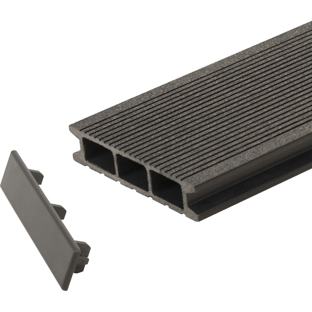 Пластиковая торцевая заглушка для доски ДПК Grinder deco асфальт 125x25 ...