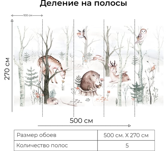 Фотообои Onprint WFOREST ВФ 5x2,7 м WFOREST вф5х2,7