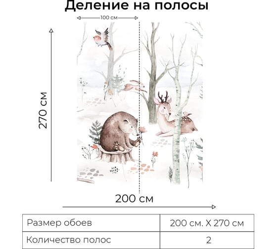 Фотообои Onprint WFOREST ВФ 2x2,7 м WFOREST вф2х2,7