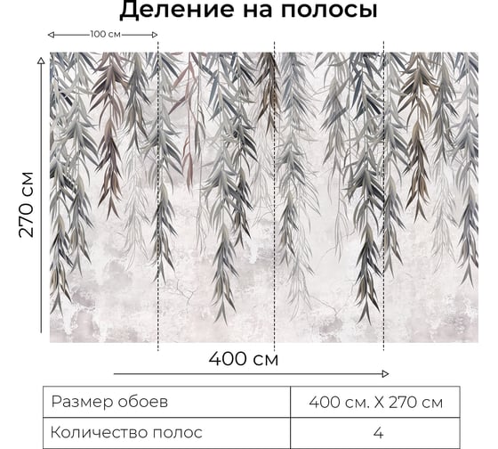 Фотообои Onprint TROPIC BRANCH ВФ 4x2,7 м TROPIC BRANCH вф4х2,7