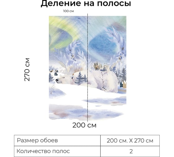 Фотообои Onprint AURORA BEAR КФ 2x2,7 м AURORA BEAR кф2х2,7