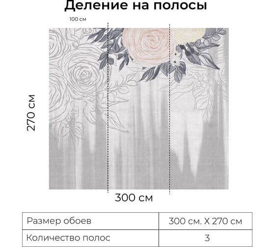 Фотообои Onprint TENDER RANUNCULUS TOP ВФ 3x2,7 м TENDER RANUNCULUS TOP вф3х2,7