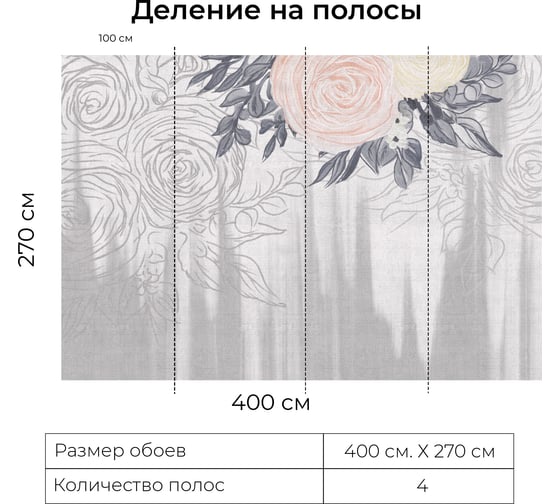 Фотообои Onprint TENDER RANUNCULUS TOP ВФ 4x2,7 м TENDER RANUNCULUS TOP вф4х2,7