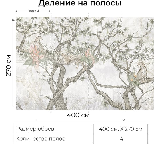 Фотообои Onprint FACTURE TREE LEO ВФ 4x2,7 м FACTURE TREE LEO вф4х2,7