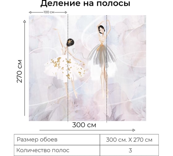 Фотообои Onprint BALLET 5 БО 3x2,7 м BALLET 5 бо3х2,7
