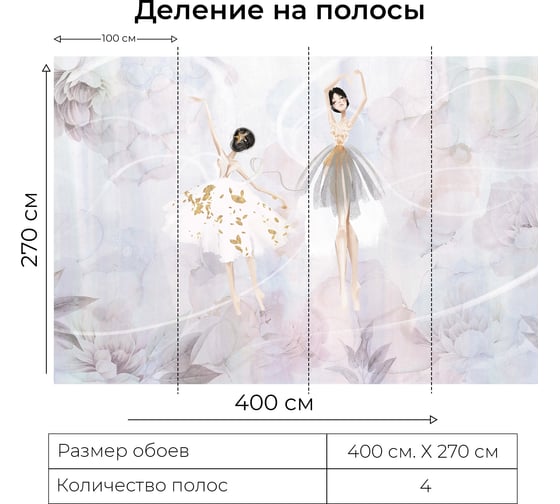 Фотообои Onprint BALLET 5 БО 4x2,7 м BALLET 5 бо4х2,7