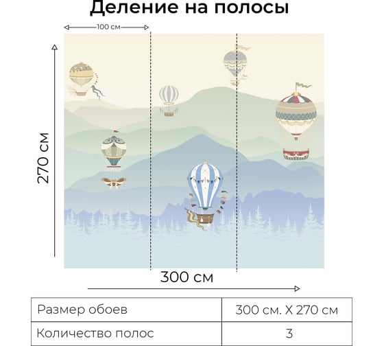 Фотообои Onprint MOUNTAINS FOR BOYS КФ 3x2,7 м MOUNTAINS FOR BOYS кф3х2,7