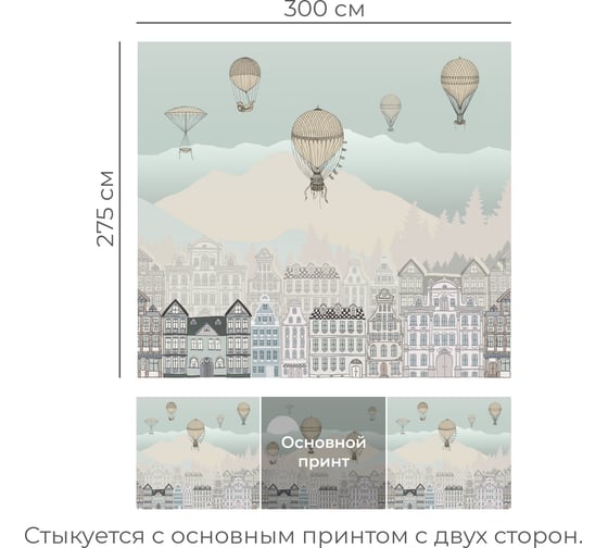 Бесшовные обои Onprint BOUINTHETOWN ALLINST COMP 3x2.75 м BOUINTHETOWN3X2.75 ALLINST COMP