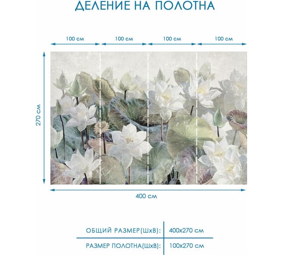 Фотообои Fotooboikin "Цветы" 400x270 см fot-106