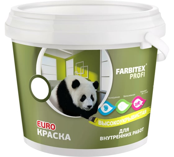 Акриловая интерьерная краска Farbitex ПРОФИ (высокоукрывистая; 3 кг) 4300004110 1