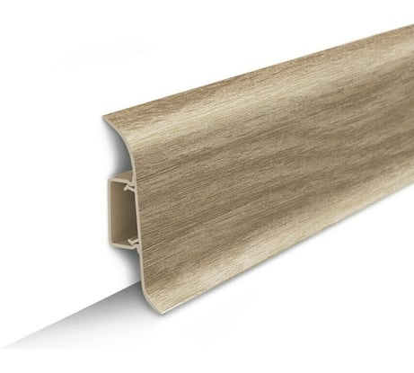 Плинтус с центральной планкой IDEAL Классик 55 мм, 2.2 м, 203 дуб беленый К-П55п 203 дуб БЛН