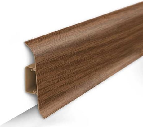 Напольный плинтус с центральной планкой IDEAL Классик 70 мм, 2.2 м, 281 палисандр К-П70п 281 ПЛС