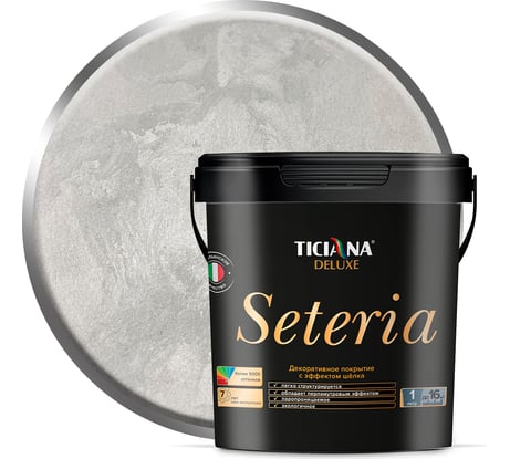 Декоративное покрытие с эффектом шелка TICIANA DELUXE Seteria жемчужно-белый, 0.9 л 4300008206