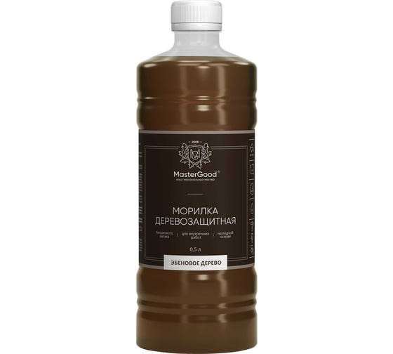 Морилка MasterGood MG Эбеновое дерево 0,5 л гот. MG-морилка-0,5/эб. дер