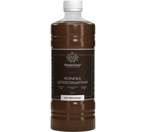 Морилка MasterGood MG Лиственница, 0.5 л гот. MG-морилка-0,5/листв