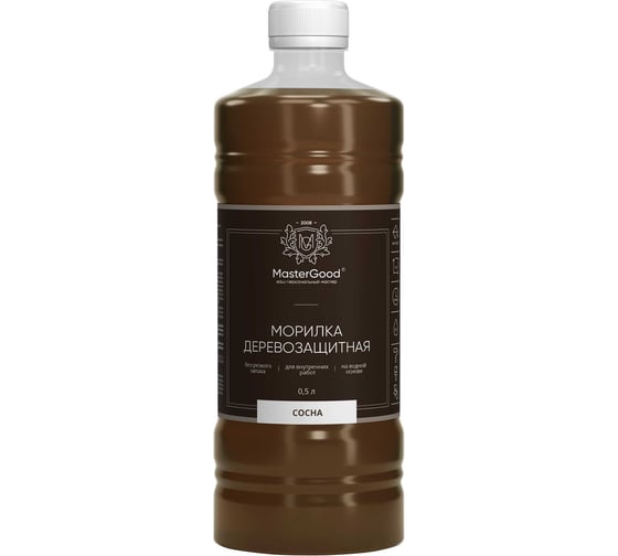 Морилка MasterGood MG Сосна, 0.5 л гот. MG-морилка-0,5/сосна