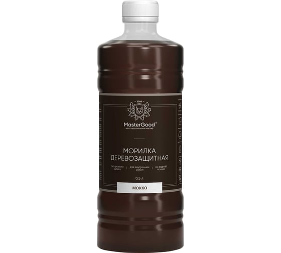 Морилка MasterGood MG Мокко, 0.5 л гот. MG-морилка-0,5/мокко