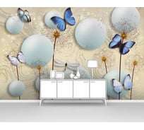 Фотообои 3d абстракции цветы "Шары с одуванчиками и бабочками" 400x260 ШxВ ООО Первое ателье pw97360