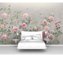 Фотообои цветы "Розы с райскими птицами и бабочками" 300x205 ШxВ ООО Первое ателье pw143050-3