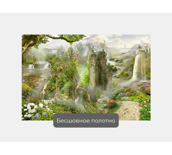 Фотообои "Пейзаж - природа в парке с водопадами и скалами" 150x100 ШxВ ООО Первое ателье pw28403-1