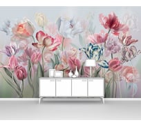 Фотообои цветы "Акварель-тюльпаны" 400x260 ШxВ ООО Первое ателье pw97344