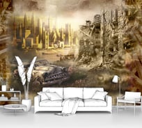 Фотообои город лофт "Разрушенный город рядом с новым" 400x290 ШxВ ООО Первое ателье pw28572