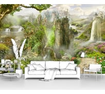 Фотообои "Пейзаж - природа в парке с водопадами и скалами" 300x200 ШxВ ООО Первое ателье pw28403-3