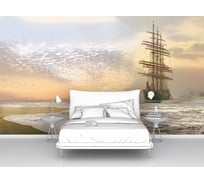 Фотообои "Парусник во льдах у берега на закате" 400x230 ШxВ ООО Первое ателье pw78677