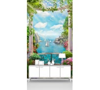 Фотообои море "Балкон с колоннами и видом на залив" 200x400 ШxВ ООО Первое ателье pw78680