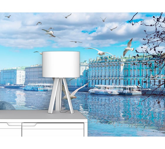 Фотообои город "Вид на Эрмитаж" 400x200 ШxВ ООО Первое ателье pw97404