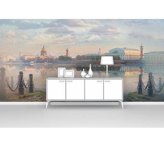 Фотообои город "Питер в тумане" 400x200 ШxВ ООО Первое ателье pw97405